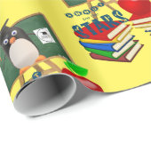 Glossy Wrapping Paper, schoolboeken Penguin Apple Cadeaupapier (Rol Hoek)