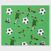 Glossy Wrapping Paper Soccer Ball Green Cadeaupapier (Vlak)