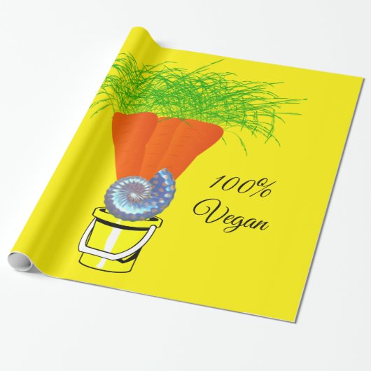 Glossy wrapping Paper, wortel 100% Vegan Cadeaupapier (Uitgerold)