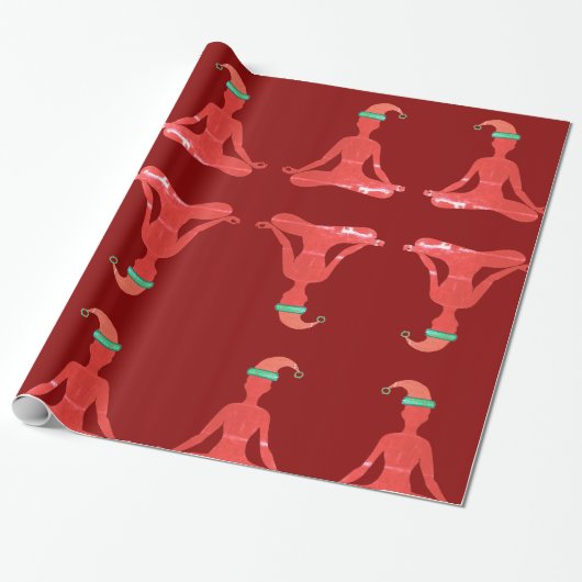 Glossy Wrapping Paper Yoga Nieuwjaar Cadeaupapier (Uitgerold)