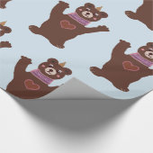Glossy Wrapping Papier Beer Baby jongen cadeau (Hoek)