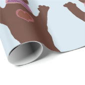 Glossy Wrapping Papier Beer Baby jongen cadeau (Rol Hoek)