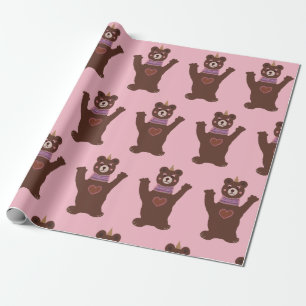 Glossy Wrapping Papier Beer, Baby Meisje
