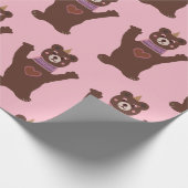 Glossy Wrapping Papier Beer, Baby Meisje (Hoek)