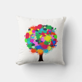 Gloteerd kleurrijk boomwerk kussen