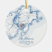 Gloucester Cape Ann Bruiloft Onze Eerste Kerstmis Keramisch Ornament (Voorkant)