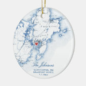 Gloucester Cape Ann Bruiloft Onze Eerste Kerstmis Keramisch Ornament (Links)