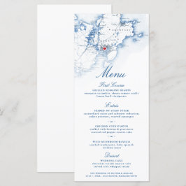 Gloucester Cape Ann Kaart Elegant Navy Script