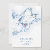 Gloucester Cape Ann MA Bruiloft Flat Bedankkaart (Voorkant)