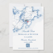 Gloucester Cape Ann Save the Date Elegante QR-code (Voorkant)