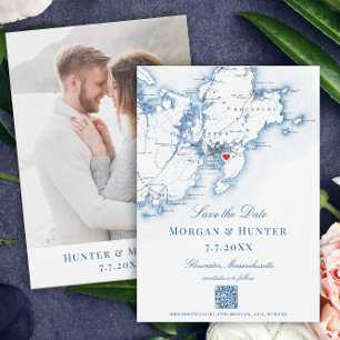 Gloucester Cape Ann Save the Date Elegante QR-code
