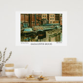 Gloucester Docks Print of Poster (Keuken)