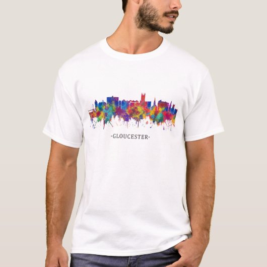 Gloucester England skyline T-shirt (Voorkant)