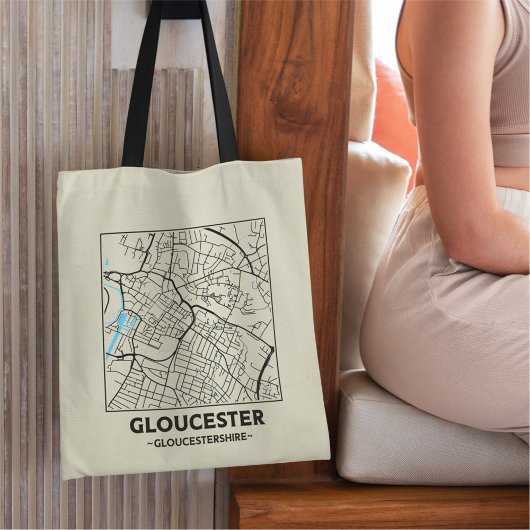 Gloucester, Gloucestershire Stadsplattegrond Boods Tote Bag