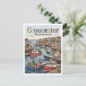Gloucester Harbor Massachusetts Briefkaart (Staand voorkant)