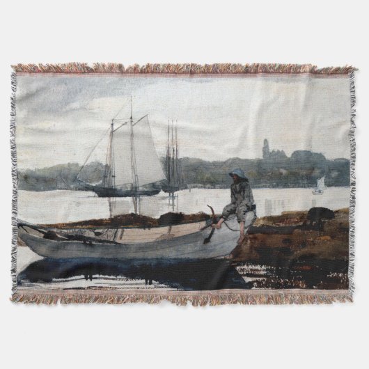 Gloucester Harbour en Dory Winslow Homer 1880 Deken (Voorkant)