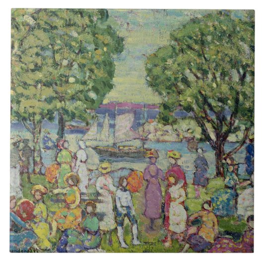 Gloucester Harbour (olie op canvas) Tegeltje (Voorkant)