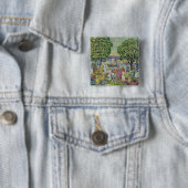 Gloucester Harbour (olie op canvas) Vierkante Button 5,1 Cm (In situ)