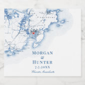 Gloucester MA Bestemming Bruiloft Elegant Bier Etiket (Enkel label)