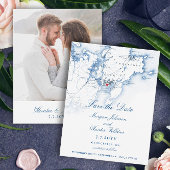 Gloucester MA Elegant Navy Bruiloft Save The Date