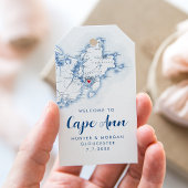 Gloucester MA Elegante moderne marine bruiloft gun Cadeaulabel