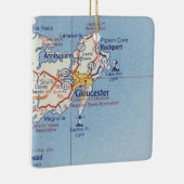 Gloucester MA Map Keramisch Ornament (Rechts)