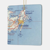 Gloucester MA Map Keramisch Ornament (Links)