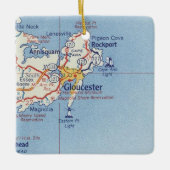 Gloucester MA Map Keramisch Ornament (Voorkant)