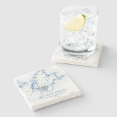 Gloucester Massachusetts bestemming bruiloft gunst Stenen Onderzetter (Zijkant)