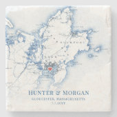 Gloucester Massachusetts bestemming bruiloft gunst Stenen Onderzetter (Voorkant)