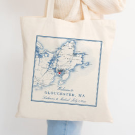 Gloucester, Massachusetts bruiloft welkom Canvas t Tote Bag