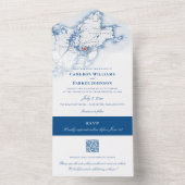 Gloucester Massachusetts Kaart Elegant Navy (Binnen)