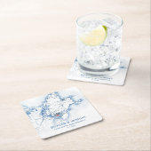 Gloucester Massachusetts Navy Blue Kaart Bruiloft Kartonnen Onderzetters (Insitu)
