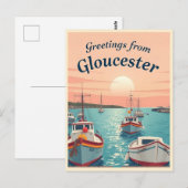 Gloucester, Massachusetts – Vissersboten Vintage Briefkaart (Voorkant / Achterkant)