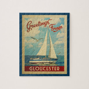 Gloucester Sailboat Vintage Travel Massachusetts Legpuzzel
