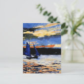 Gloucester Sunset schilderij van Winslow Homer Briefkaart (Staand voorkant)