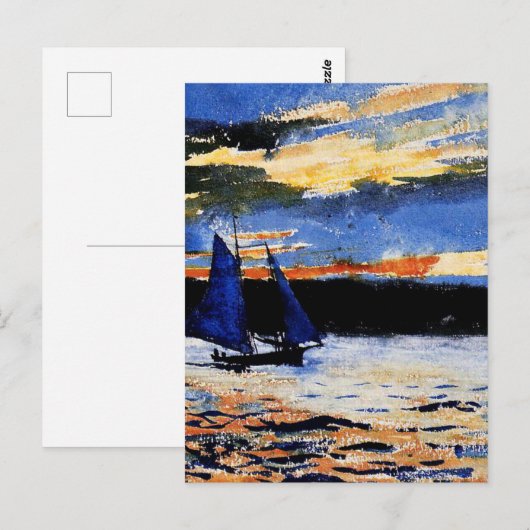 Gloucester Sunset schilderij van Winslow Homer Briefkaart (Voorkant / Achterkant)