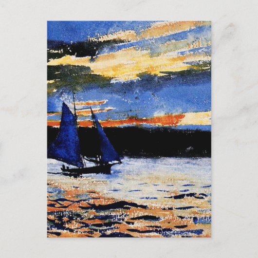 Gloucester Sunset schilderij van Winslow Homer Briefkaart (Voorkant)