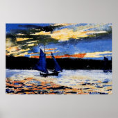 Gloucester Sunset schilderij van Winslow Homer Poster (Voorkant)
