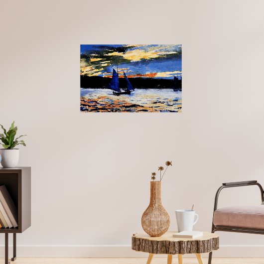 Gloucester Sunset schilderij van Winslow Homer Poster (Woonkamer 3)