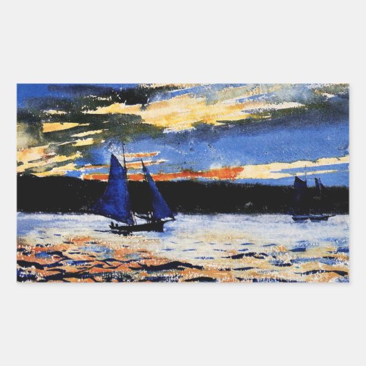 Gloucester Sunset van Winslow Homer Rechthoekige Sticker (Voorkant)