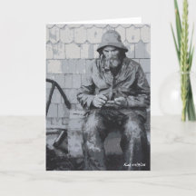 Gloucester-visser die zijn netten aan het reparere