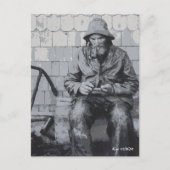 Gloucester-visser die zijn netten aan het reparere briefkaart (Voorkant)