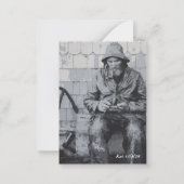 Gloucester-visser die zijn netten Bladwijzer Notitiekaartje (Achterkant)