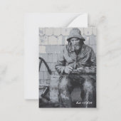 Gloucester-visser die zijn netten Bladwijzer Notitiekaartje (Voorkant)