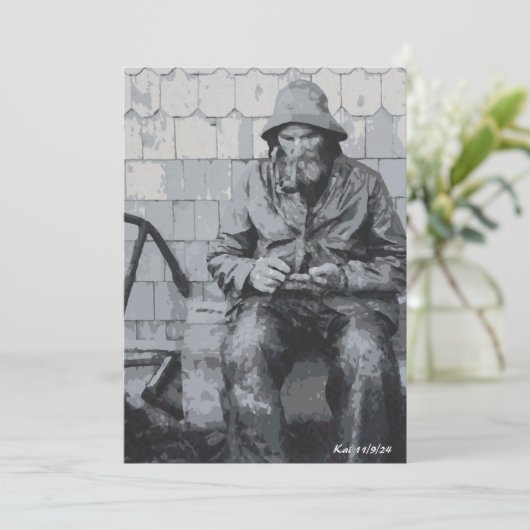 Gloucester-visser die zijn netten platte Kaarten a (Staand voorkant)