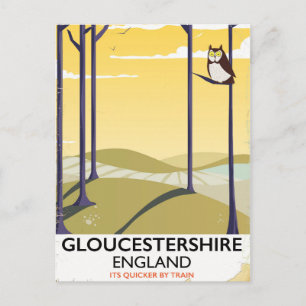 Gloucestershire, Engeland Train-reisposter. Briefkaart