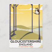 Gloucestershire, Engeland Train-reisposter. Briefkaart (Voorkant)