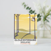 Gloucestershire, Engeland treinreisposter. Briefkaart (Staand voorkant)