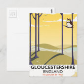 Gloucestershire, Engeland treinreisposter. Briefkaart (Voorkant / Achterkant)